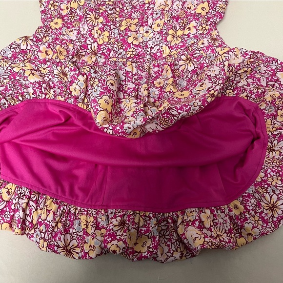 Land of the Free Liberty Fuchsia Floral Corset Mini Tank Dress Size Large Flirty - Picture 15 of 15